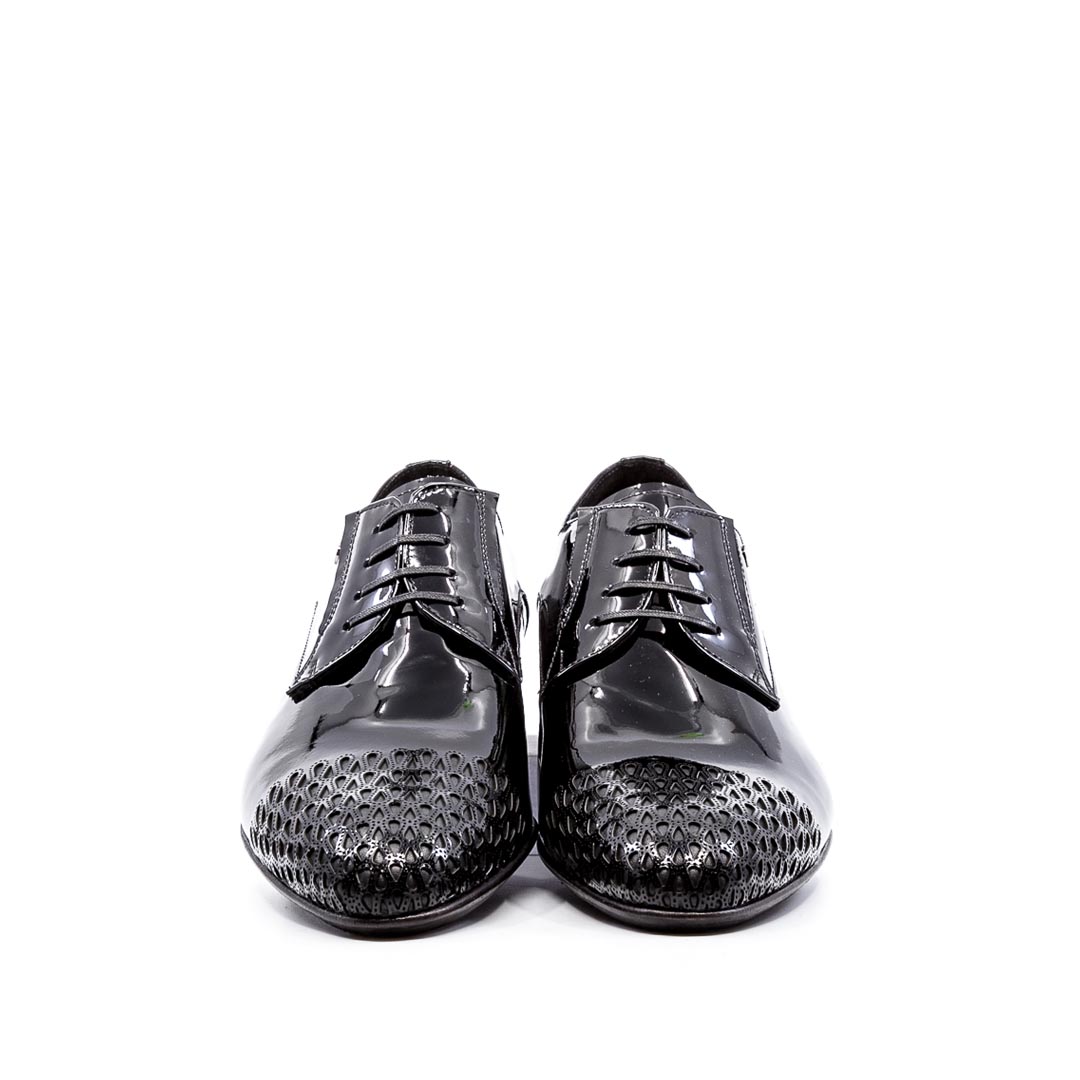 Chaussures Homme élégantes Noir Taille 41 - Style Richelieu Cuir Vernis - NEUF Pour Mariage/costume